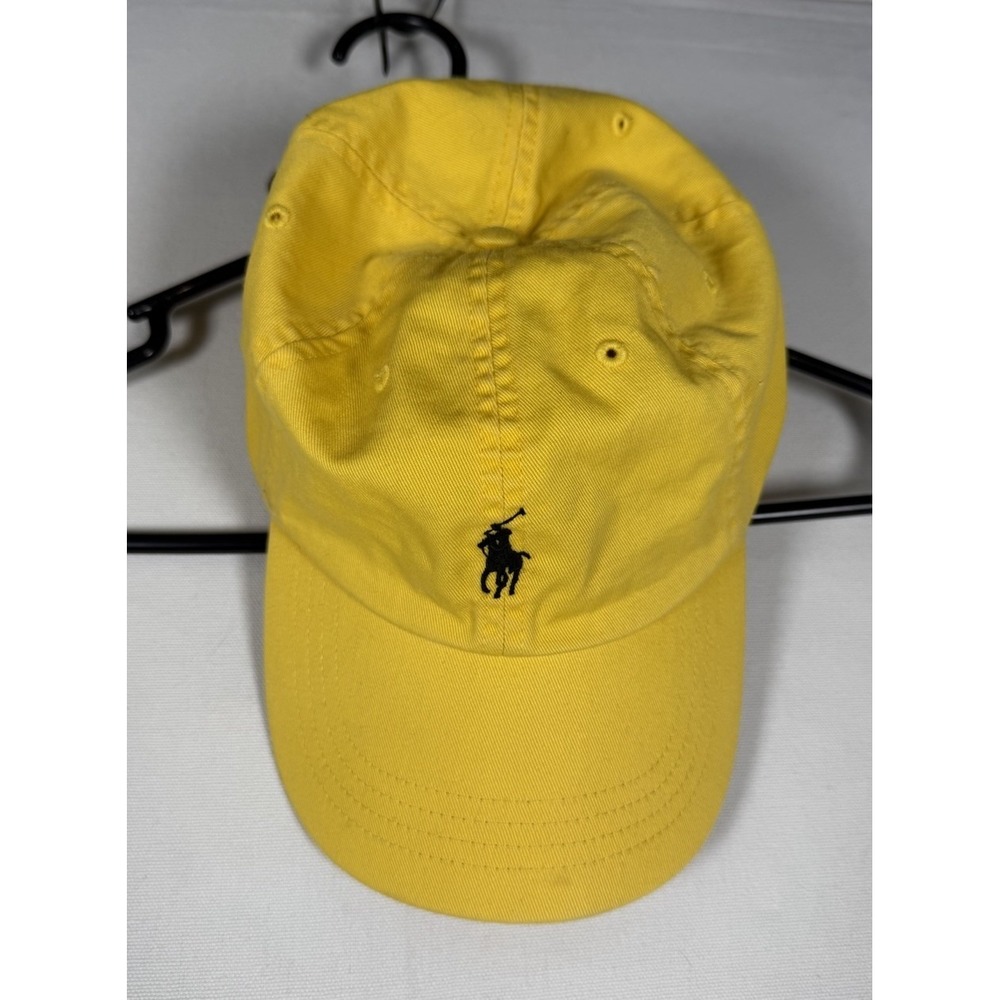 Vintage Polo Ralph Lauren Hat Yellow Blue Pony Beach Golf Cap